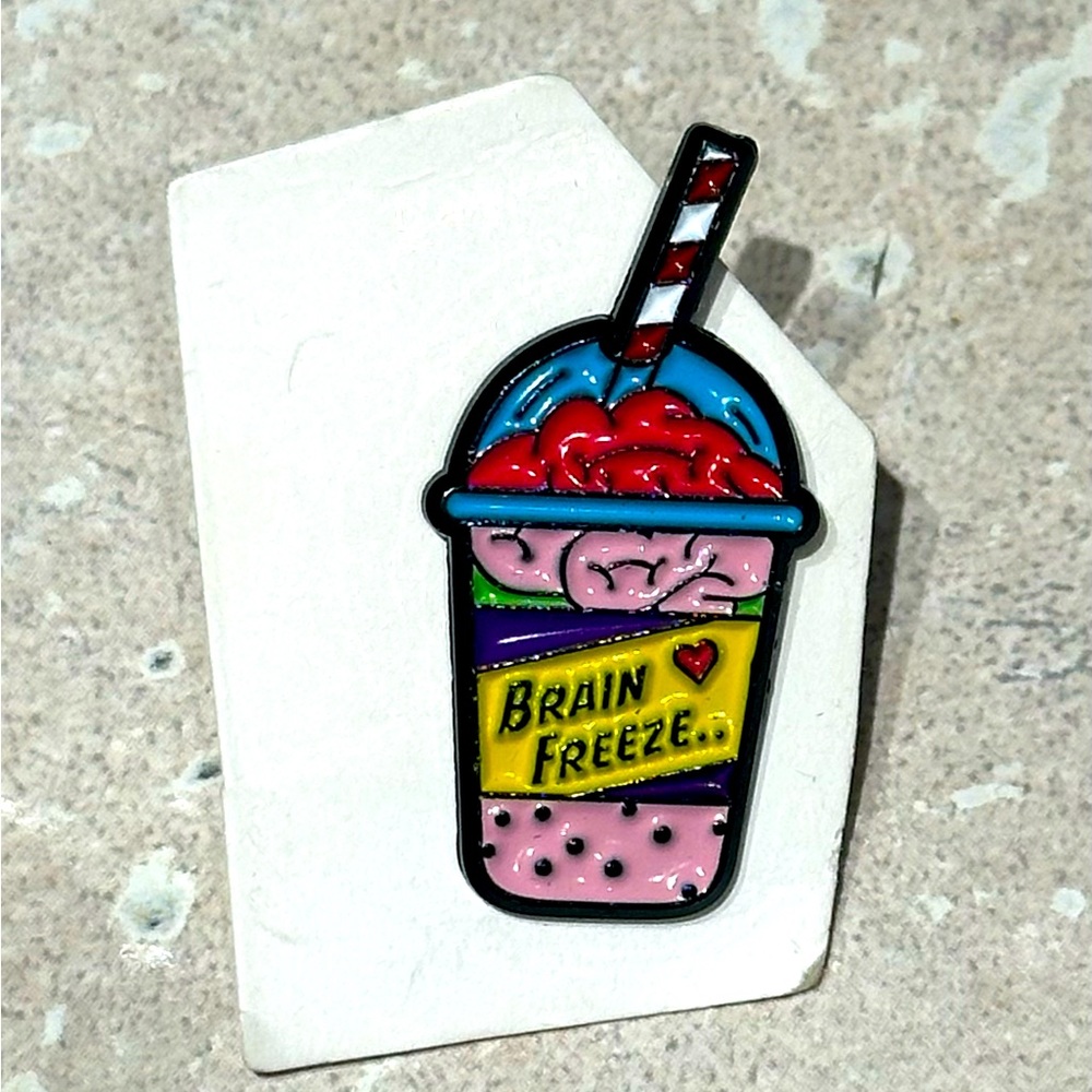NEW Brain Freeze Enamel Pin/Brooch